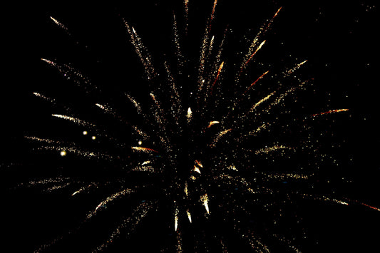 Firework exploding in dark sky
