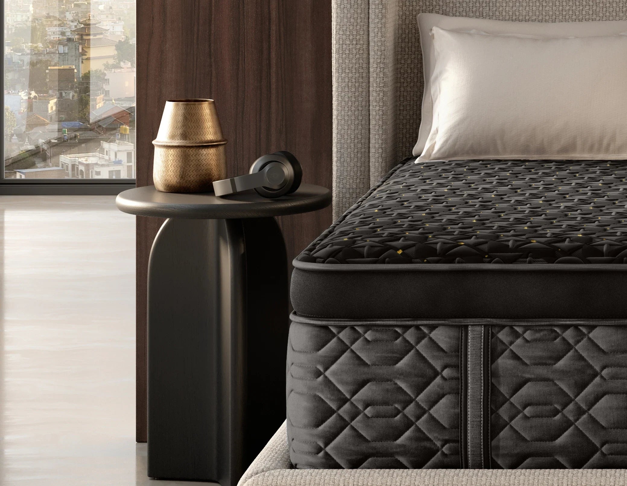Twin mattress in a bedroom