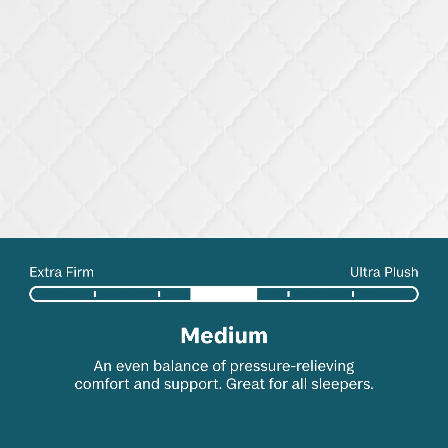 Beautysleep Mattress Sleep comfort scale with 'Medium~' option highlighted on a teal background