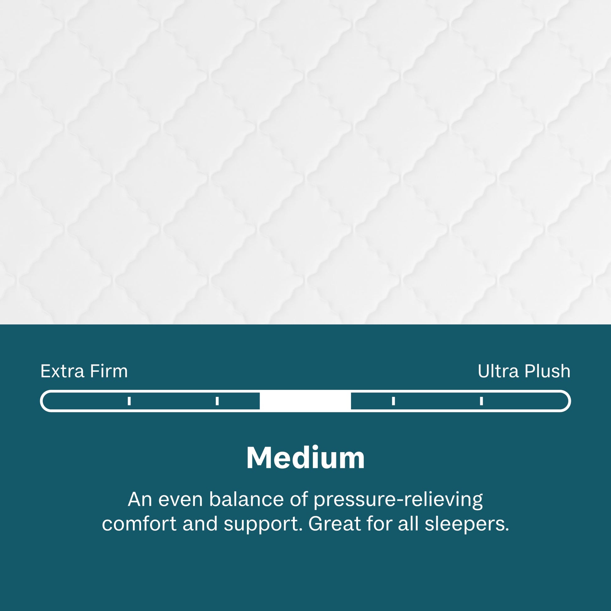 Beautysleep Mattress Sleep comfort scale with 'Medium~' option highlighted on a teal background