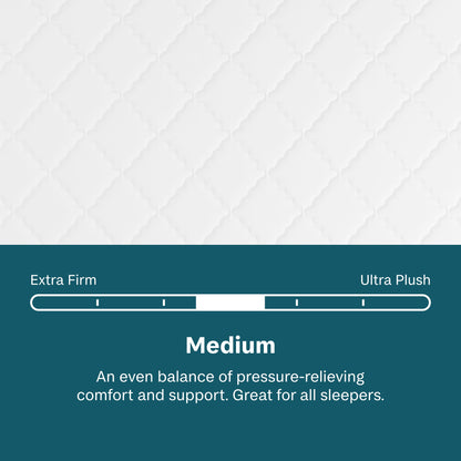 Beautysleep Mattress Sleep comfort scale with 'Medium~' option highlighted on a teal background