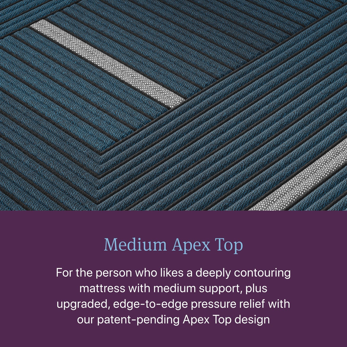 Closeup image of the Medium Apex Top World Class Quilted Hybrid mattress